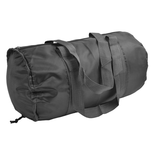 210D Polyester Cylindrical Foldable Sports Bag - Black