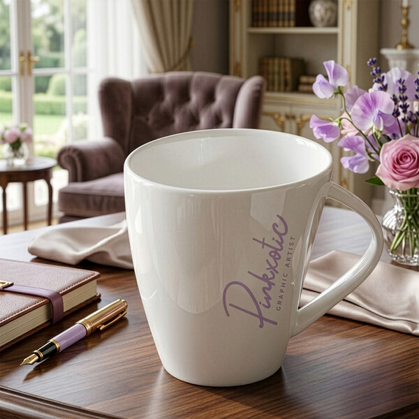 Porcelanasta skodelica Kick, višina 90 mm, premer 78 mm