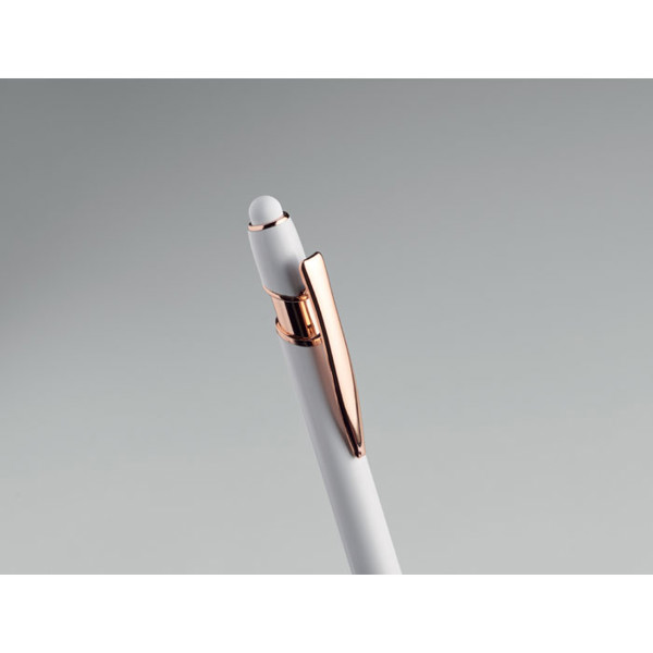 Recycled aluminium pen Scribble - White