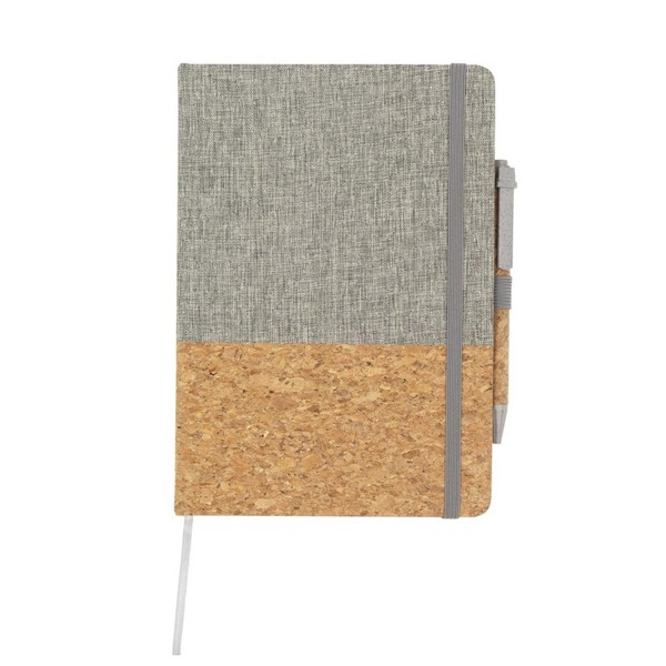 Cork notebook A5 with ball pen | Layla - grey