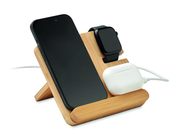 Boogar wireless charger, 15W, bamboo case