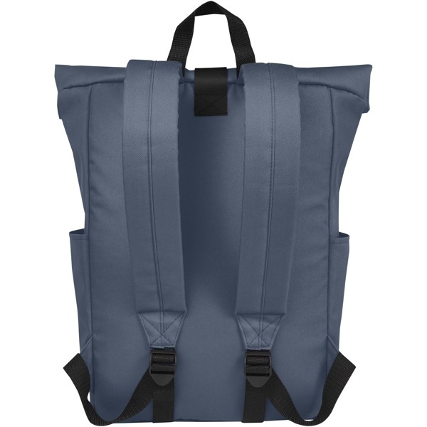 Sac à dos Byron de 18 L en RPET GRS 15,6" avec dessus enroulable - Bleu hale