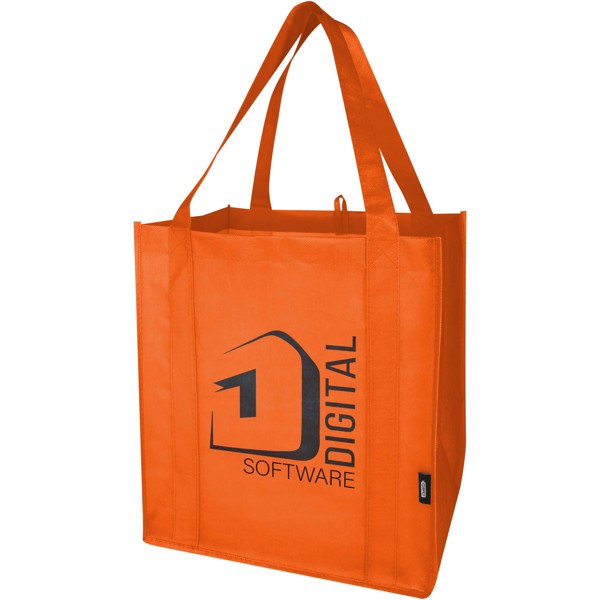 Tote bag con fondo rigido in tessuto non tessuto riciclato certificato GRS Liberty - 29L - Arancione