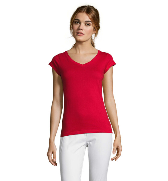 MOON Damski T-SHIRT 150g - Czerwony / S