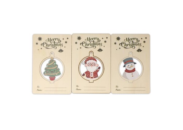 InSideOut Wooden Christmas ornament set of 3 - Nature