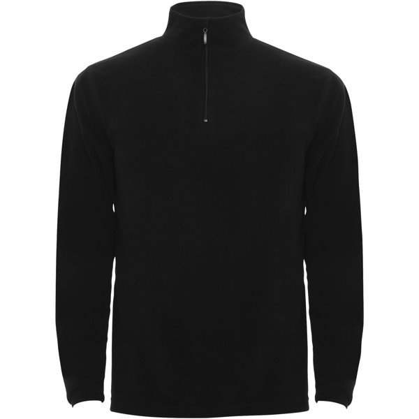 Himalaya men's quarter zip fleece jacket - Solid Black / L