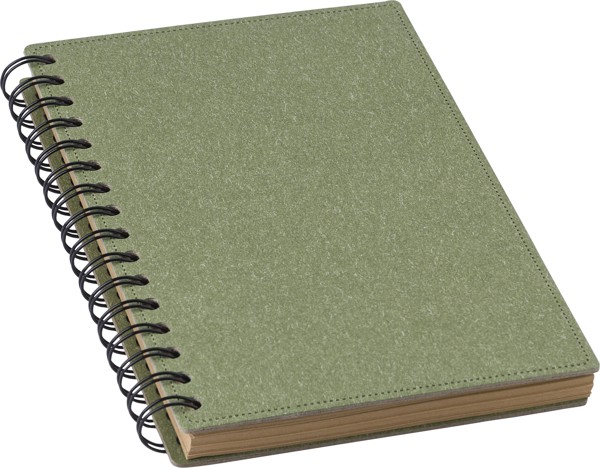 Gerecycled kartonnen notitieboekje Caleb - groen