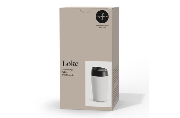 Sagaform Loke Travel Mug Color Coated 240ml - Blanc