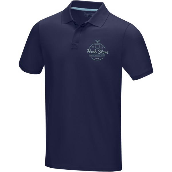 Polo para homem em material de orgânico "Graphite" - Azul marinho / M