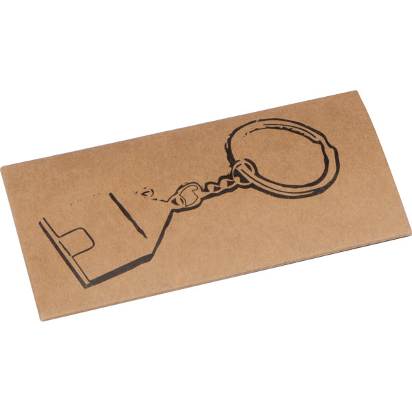 Metal keyring in house shape GILBERT - Silvergrey