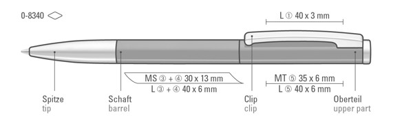 SLIDE guľôčkové pero - Biela