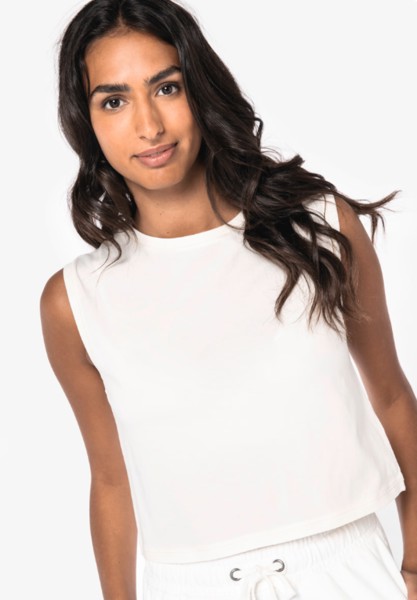 Eco-Friendly Ladies’ Sleeveless Crop T-Shirt - XS