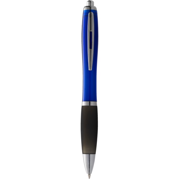 Stylo à bille Nash avec grip noir (encre noire) - Bleu / Noir