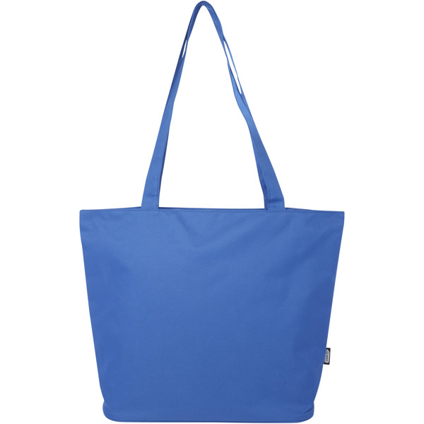 Sac shopping Panama de 20 L avec fermeture éclair recyclé certifié GRS - Bleu royal