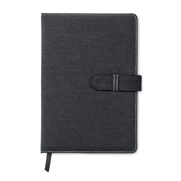A5 notebook canvas cotton Bisnote - Black