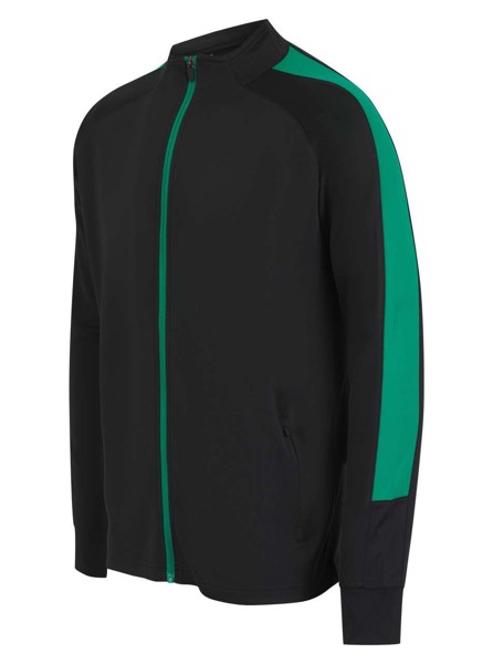 Adult's Knitted Tracksuit Top - Black / Emerald / 5XL