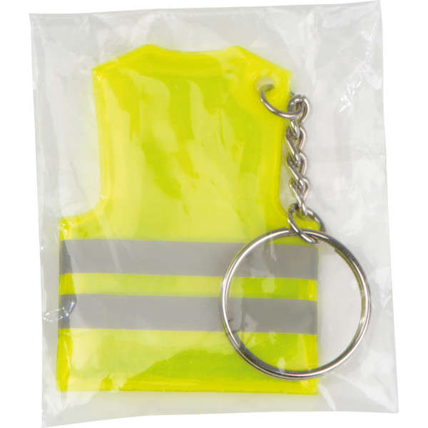 Key fob in the shape of a safety vest MIRIAM - Yellow