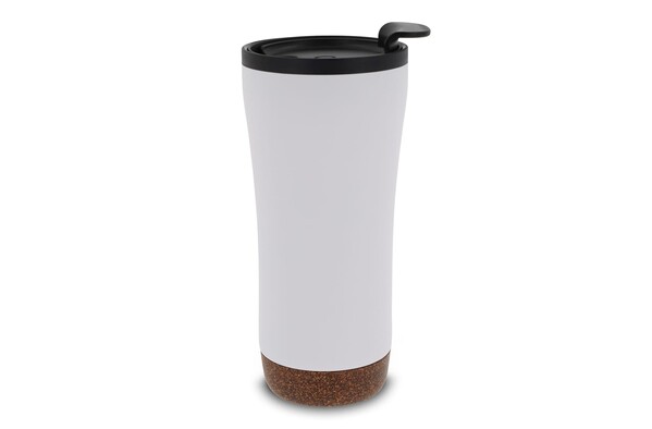Mug double paroi avec base en liège 480ml - Blanc