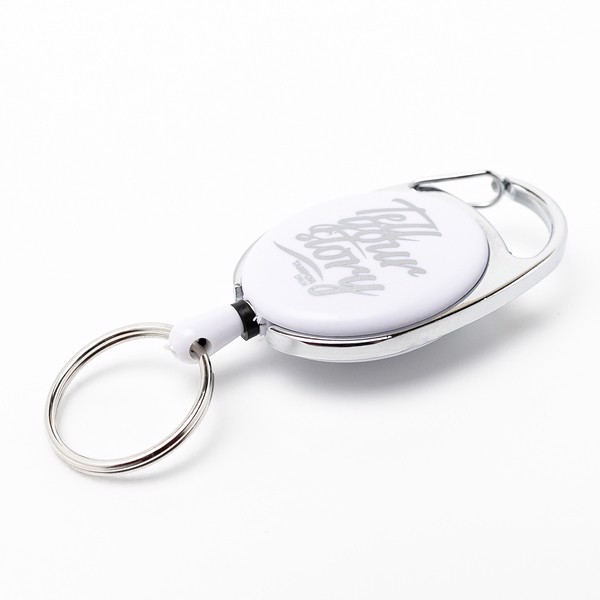 Ski-pass with carabiner - White