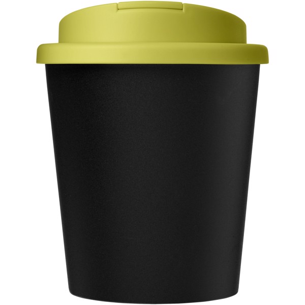 Bicchiere Americano® Espresso Eco da 250 ml in materiale riciclato con coperchio a prova di perdita - Nero / Lime