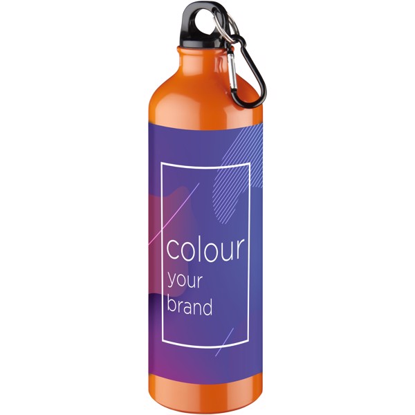 Bouteille d'eau Oregon de 770 ml en aluminium avec mousqueton - Orange