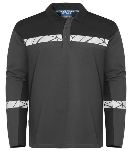 7004 POLO PIQUE L.S PGL Grey/Black XXL