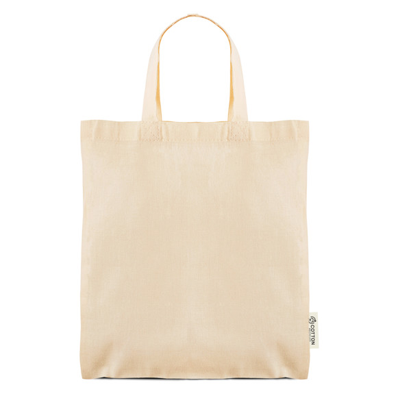 Sac En Coton Recyclé, Anses Courtes, 140G/M² - Ecru