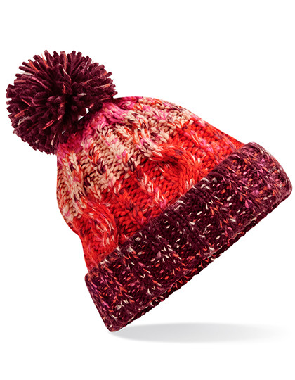 Corkscrew Pom Pom Beanie - Cherry Sherbet / One Size