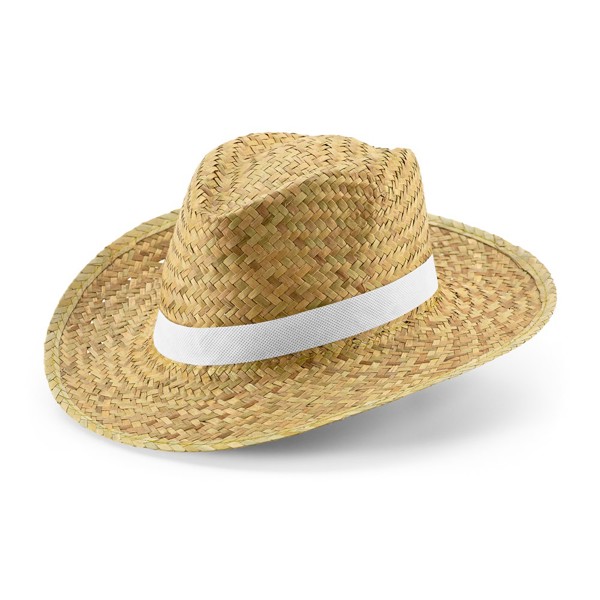 JEAN POLI. Natural straw hat - White