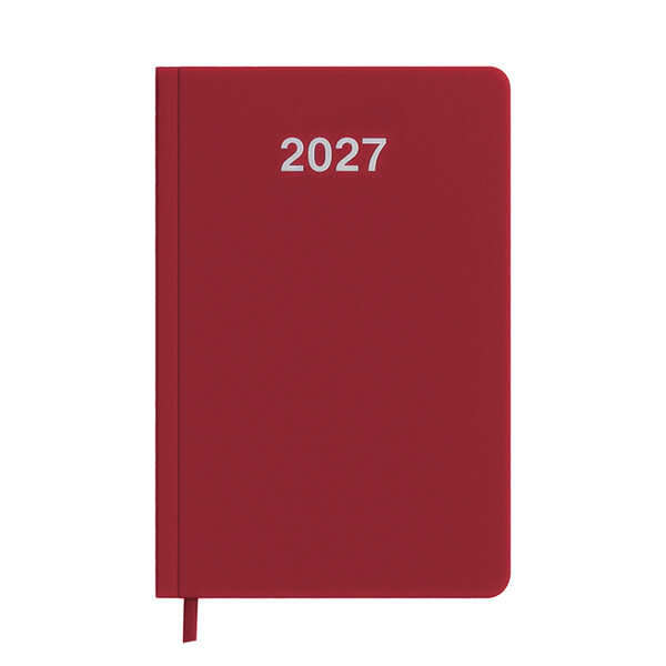 Agenda Tascabile Settimanale 2027. Copertina Rigida In Cartoncino Laminato Opaco - Bordeaux