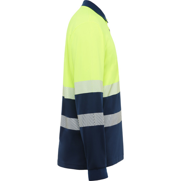 Polo Manga Larga Vega - Marino/Amarillo Fluor / XL