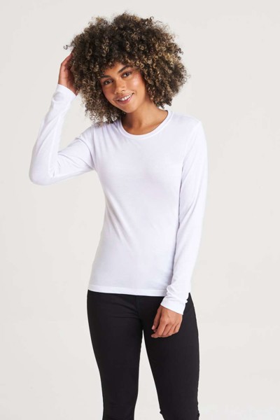 Long Sleeve Girlie Tri-Blend T - Solid White / XS