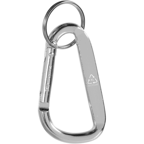 Portachiavi con moschettone in alluminio riciclato certificato RCS Timor - Argento