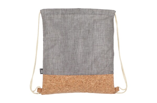 Sac à cordon R-PET & liège 35 x 40cm - Gris