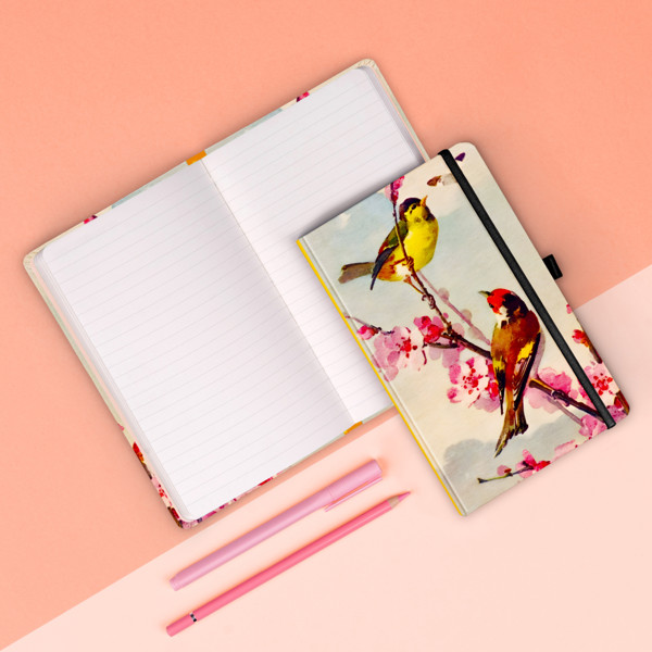 Notique Notes Ptáčci – Sakura Kateřiny Winterové, Linkovaný, 13 x 21 cm