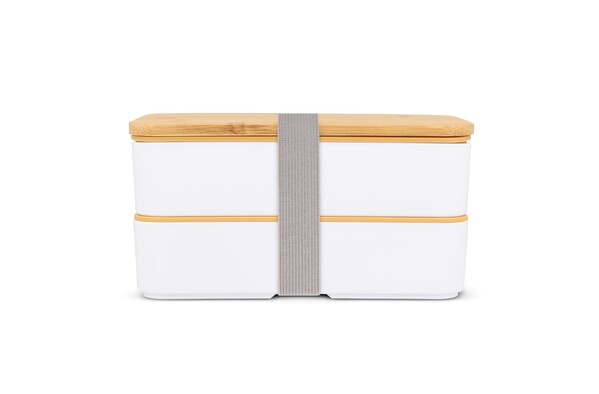Boîte à lunch Bento R-PP & Bambou - Blanc