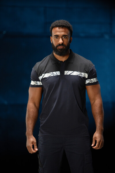 7003 POLO PIQUE PGL Grey/Black L