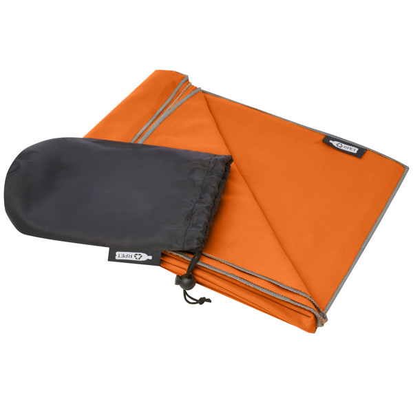 Pieter recycled PET ultra lightweight and quick dry towel 130 x 80 cm - Orange