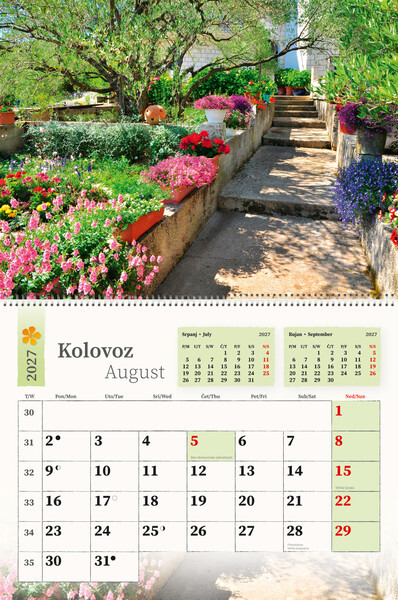 Preklopni zidni kalendar – Dani u vrtu