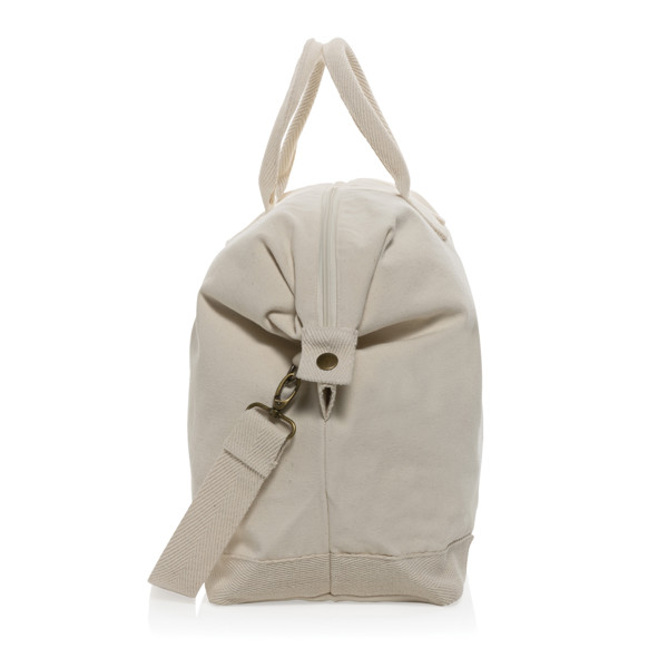 Kezar AWARE™ 500 gsm recycled canvas deluxe weekend bag - Off White