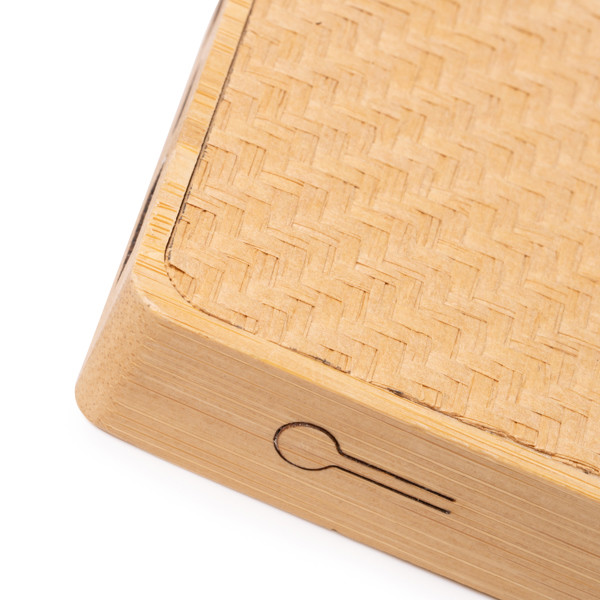 Personalised bamboo power bank 8000 mAh with USB-C port