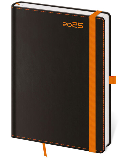 Denní diář DB+ 2027, A5 - Black Orange