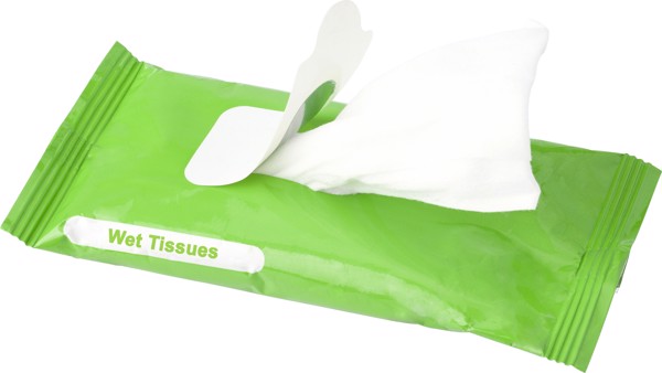 Plastic bag with 10 wet tissues - Silver