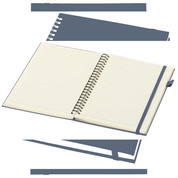 Liss A5 recycled plastic hard cover spiral notebook - Ocean Blue