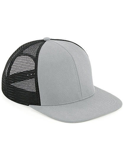 Original Flat Peak 6 Panel Trucker Cap - Grey / Black / One Size