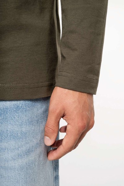 Muška majica dugih rukava s okruglim izrezom - Bijela / S