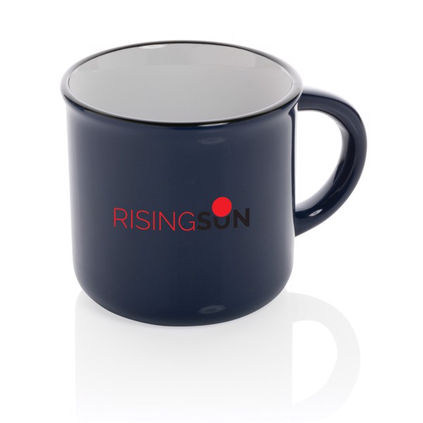 Mug 280ml vintage en céramique - Bleu Marine