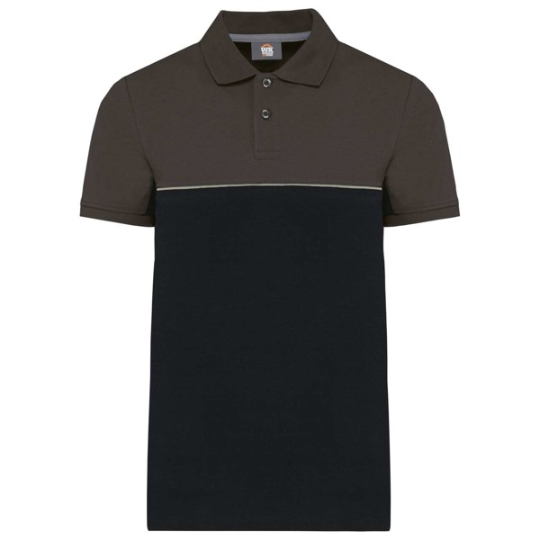 Unisex ekološki prihvatljiva dvobojna polo majica kratkih rukava - Crna / Tamno Siva / XL