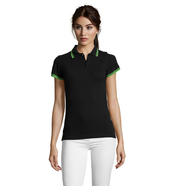 PASADENA pólo mulher 200g Pasadena Women - Preto / LimaXL