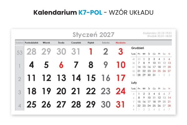 Kalendarz biurkowy z notesem